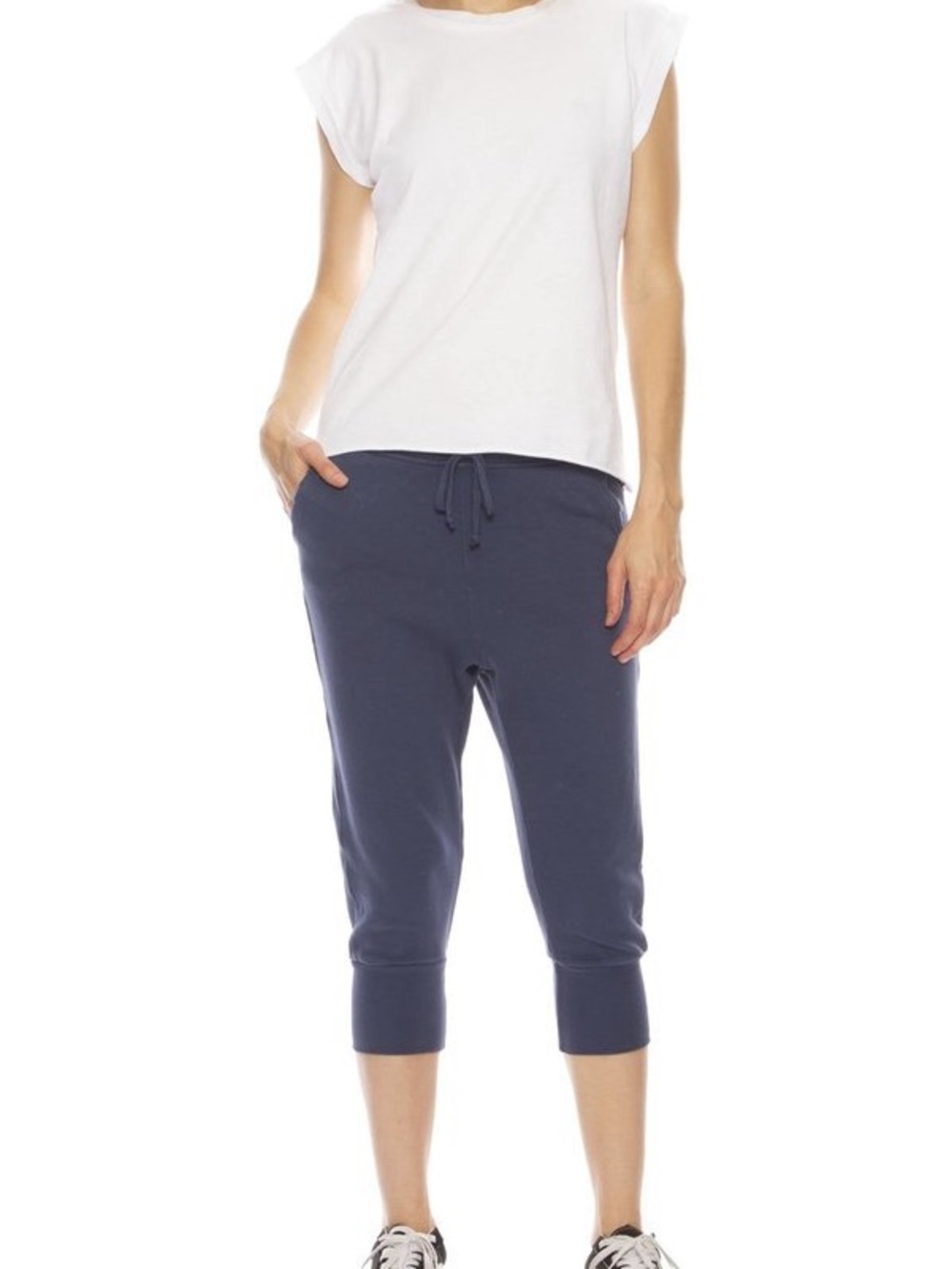 ✨ Frank & Eileen Tee Lab Women's Super Crop Sweatpants Navy Blue Medium